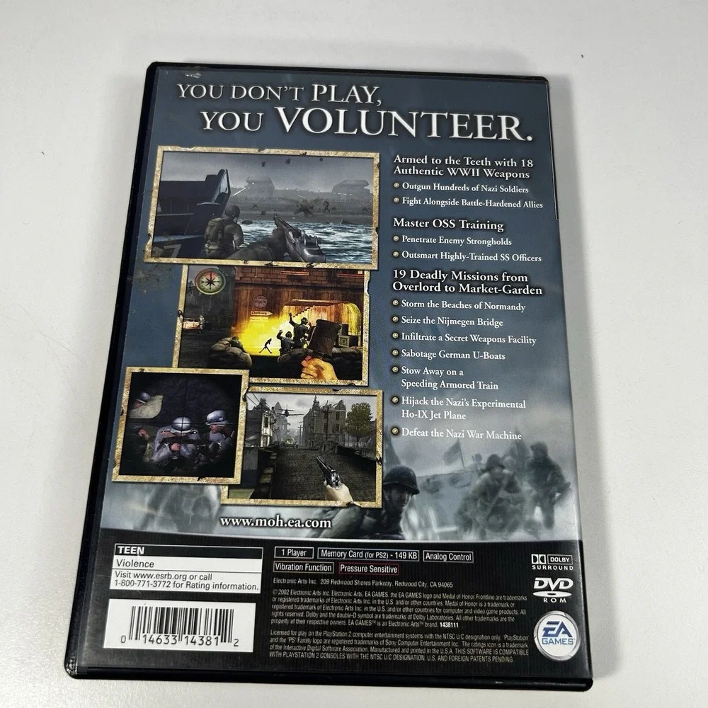 Medal of Honor Frontline PS2 PlayStation 2 Complete With Manual CIB
